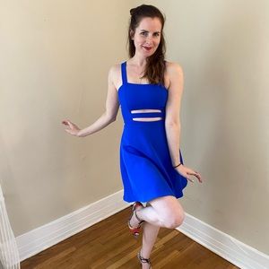 Express Cobalt Cut-out Semi-Formal Evening Dress